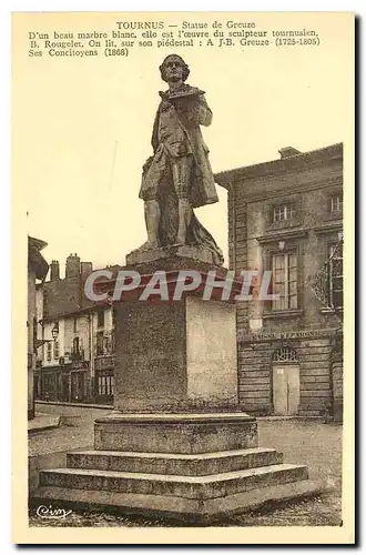 Cartes postales Tournus Statue de Greuze d'un beau marbre blanc