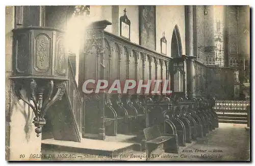 Cartes postales Eglise de Mozac Stalles des Meines