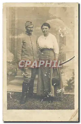 CARTE PHOTO Soldat Militaria Femme