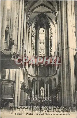 Cartes postales Semur L'eglise Le grand ch�ur avec sa clef de voute