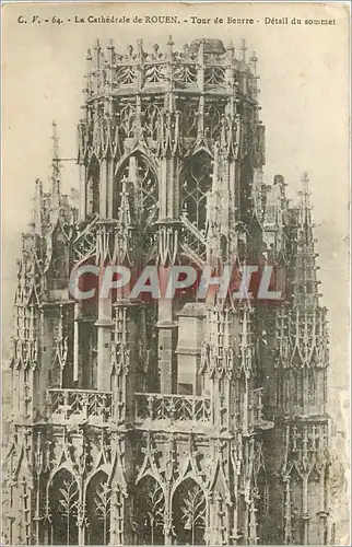 Cartes postales Cath�drale de ROUEN Tour de Beurre Detil du sommet