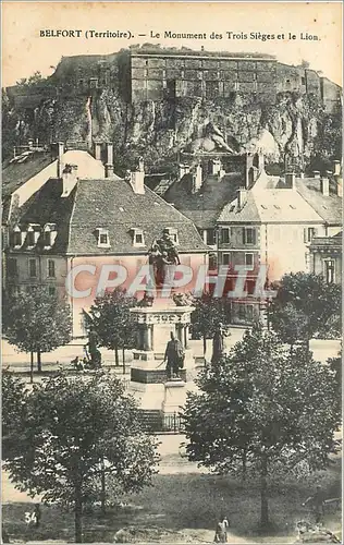 Cartes postales BELFORT (Territire)-Le Monument des Trois Siegs et le Lion