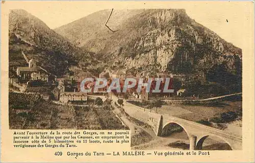 Cartes postales Gorges du Tarn La Malene Vue generale et le Pont