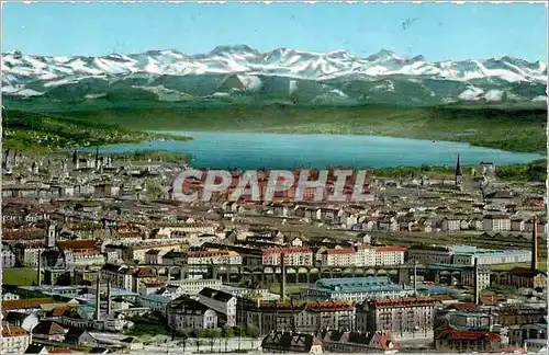 Cartes postales moderne Zurich und die Alpen