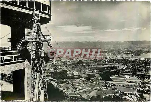 Cartes postales moderne Le Saleve Hte Savoie Teleferique et vue sur Geneve