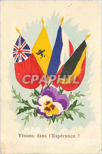 Cartes postales Vivons dans l'Esperance Drapeaux