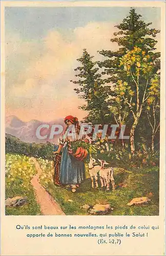 Cartes postales V�UX Bergere Moutons