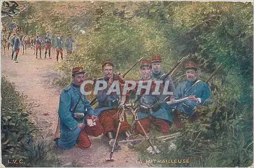 Cartes postales La Mitrailleuse Militaria