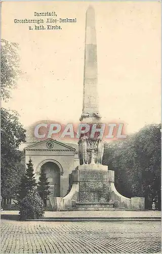 Cartes postales Darmstadt Grossherzogin Alice Denkmal u kath Kirche