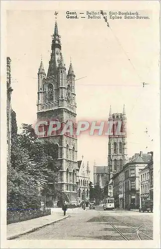 Cartes postales Gand Beffroi et Eglise Saint Bavon