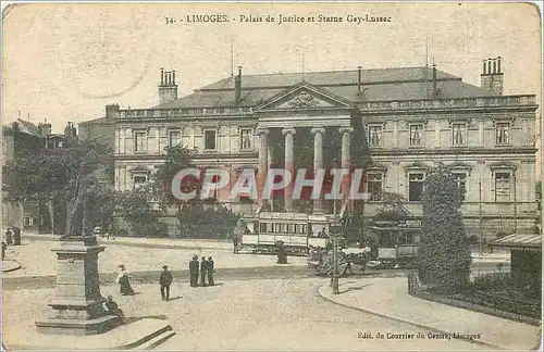 Cartes postales Limoges Palais de Justice et Statue Gay Lussac