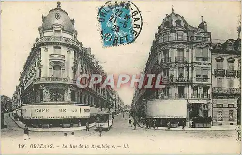 Cartes postales Orleans La Rue de la Republique Tramway