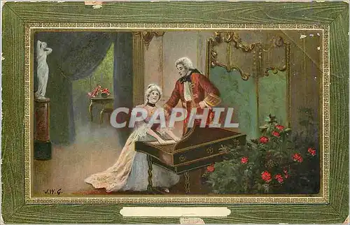 Cartes postales Femme Clavecin