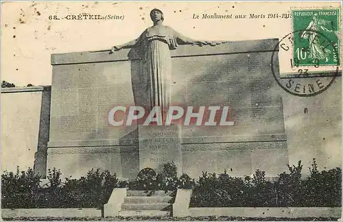 Cartes postales Creteil Seine Le Monument aux Morts Militaria