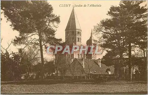 Cartes postales Cluny Jardin de l'Abbatiale