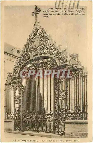 Cartes postales Troyes Aube la grille de l'hopital