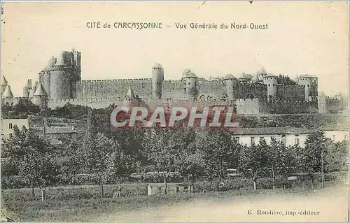 Cartes postales Cite de Carcassonne Vue Generale du Nord Ouest