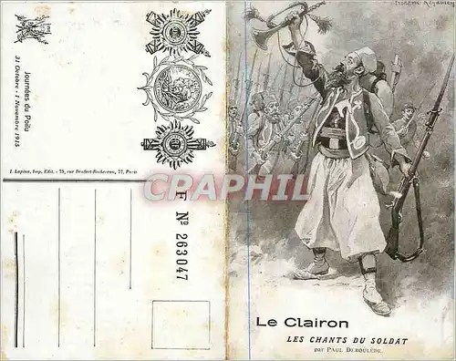 Cartes postales Le Clairon Les Chants du Soldat Militaria