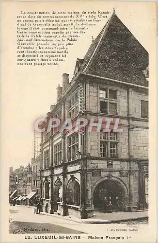 Cartes postales Luxeuil les Bains Maison Francois Ier