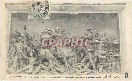 Cartes postales Mars la Tour Haut Relief d'Infanterie Militaria