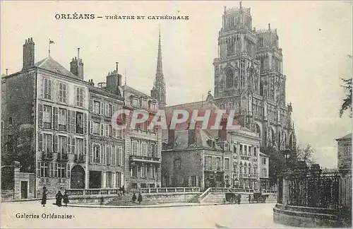 Cartes postales Orleans Theatre et Cathedrale