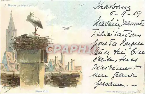 Cartes postales Bonheur Discret Cigogne Strasbourg