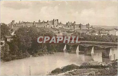 Cartes postales Cite de Carcassonne Aude L'Aude La Cite et les deux Ponts