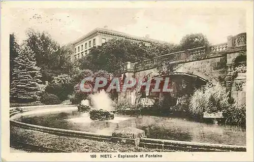 Cartes postales Metz Esplanade et Fontaine