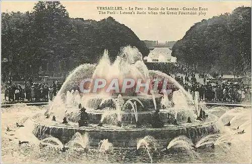 Cartes postales Versailles Le Parc Bassin de Latone Grandes Eaux