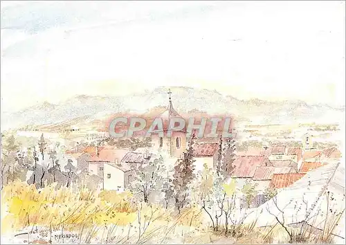 Cartes postales moderne Merindol Vaucluse Guy R Bertrand Aquarelle