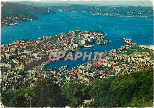 Cartes postales moderne Bergent Norvege Vue aerienne