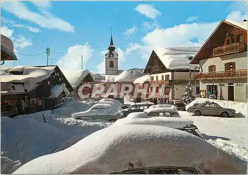 Cartes postales moderne Notre Dame de Bellecombe Soleil sur la Station apres une nuit de neige