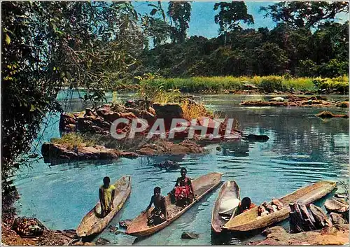 Cartes postales moderne Afrique en Couleurs Retour des Lavandieres