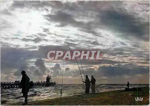 Cartes postales moderne Capbreton Landes L'Estacade au crepuscule Peche Pecheur