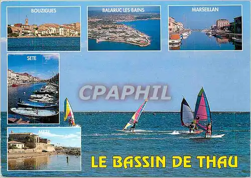 Cartes postales moderne Le Bassin de Thau (Herault) Relie a la mer mediterranee par les canaux de Sete et marseillan Pla