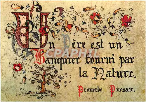 Cartes postales moderne Proverbes Enlumines Pere est un banquier