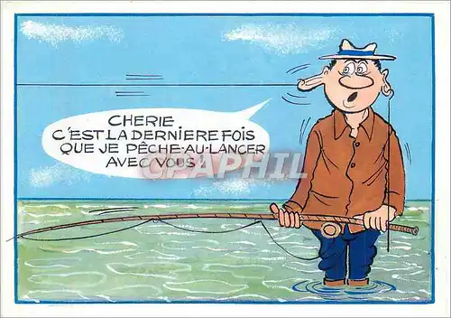 Cartes postales moderne Cherie c'est la derniere fois Peche