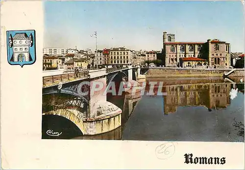 Cartes postales moderne Romans (Drome) Eglise St Bernard Pont vieux et l'Isere