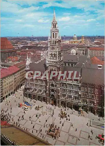 Cartes postales moderne Munchen Marienplatz et l'Hotel de Ville