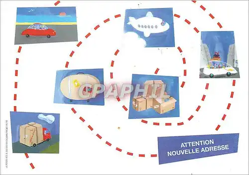 Cartes postales moderne Attention Nouvelle Adresse