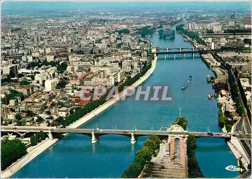 Cartes postales moderne Courbevoie Levallois (Hauts de Seine) Vue aeirnne sur les ponts de Courbevoie Levallois et d'Asn