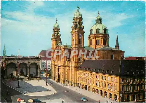 Cartes postales moderne Munchen Feldhernhalle und Theatines Kirche