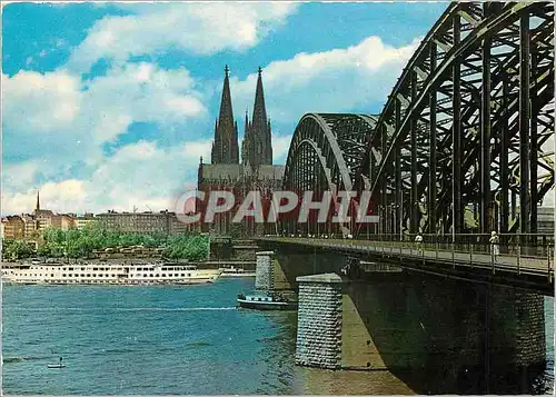 Cartes postales moderne Koln am Rhein Hohenzollembrucke und Dom