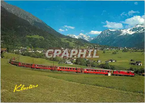 Cartes postales moderne Klosters Dorf und Platz mit Canardhorn und Vereina Weisshorn