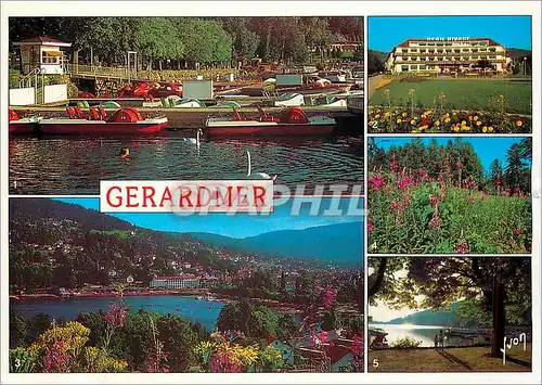 Cartes postales moderne Gerardmer Vosges Pedalos sur le lac L'hotel Beau Rivage