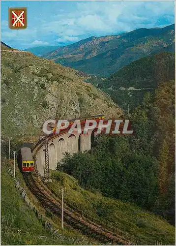 Cartes postales moderne Lumiere et Couleurs de la Cerdagne Ligne de Villefranche a Latour Train