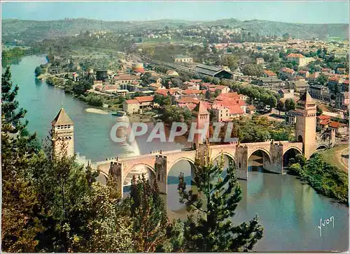 Cartes postales moderne Cahors Lot Le Pont Valentre Le Lot et la Ville