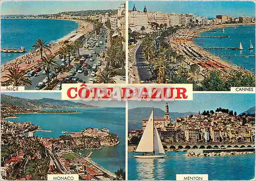 Cartes postales moderne Souvenir de la Cote d'Azur Nice Cannes Monaco Menton