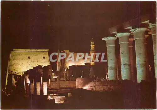 Cartes postales moderne Luxor Temple Pylon and Obelisk of Ramses II illuminated by night