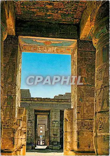 Cartes postales moderne Luoxor Medinet Habou Vue interieure du temple de Ramses II